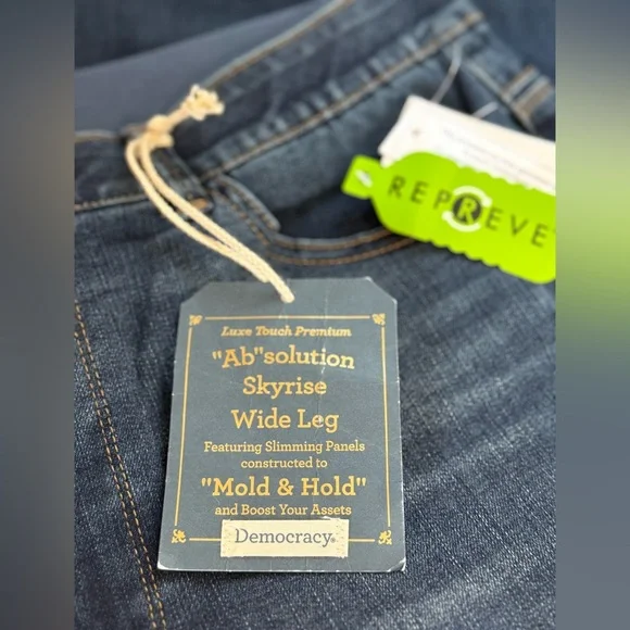 Democracy Dark Wash Wide Leg Jeans - Picture 3 of 4